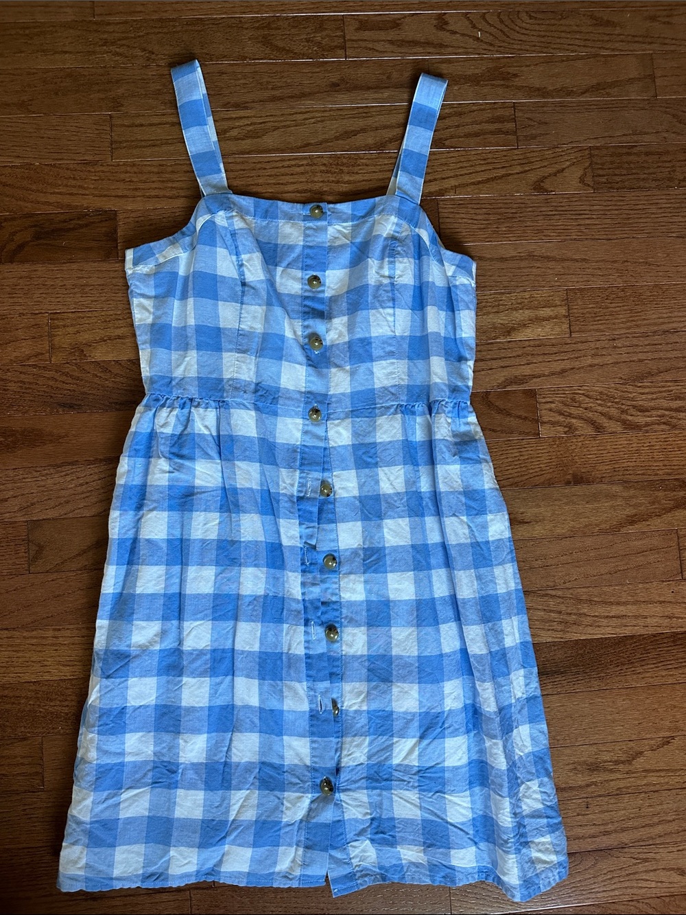 J. Crew Light Blue and White Gingham Dress